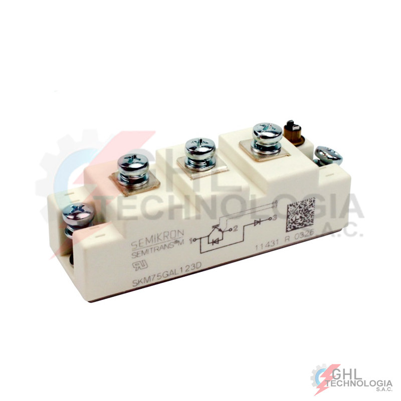 thumbnail image 2 of Semikron SKM75GAL123D 1200V 75A IGBT Module – New Old Stock, SEMITRANS 2 of 5
