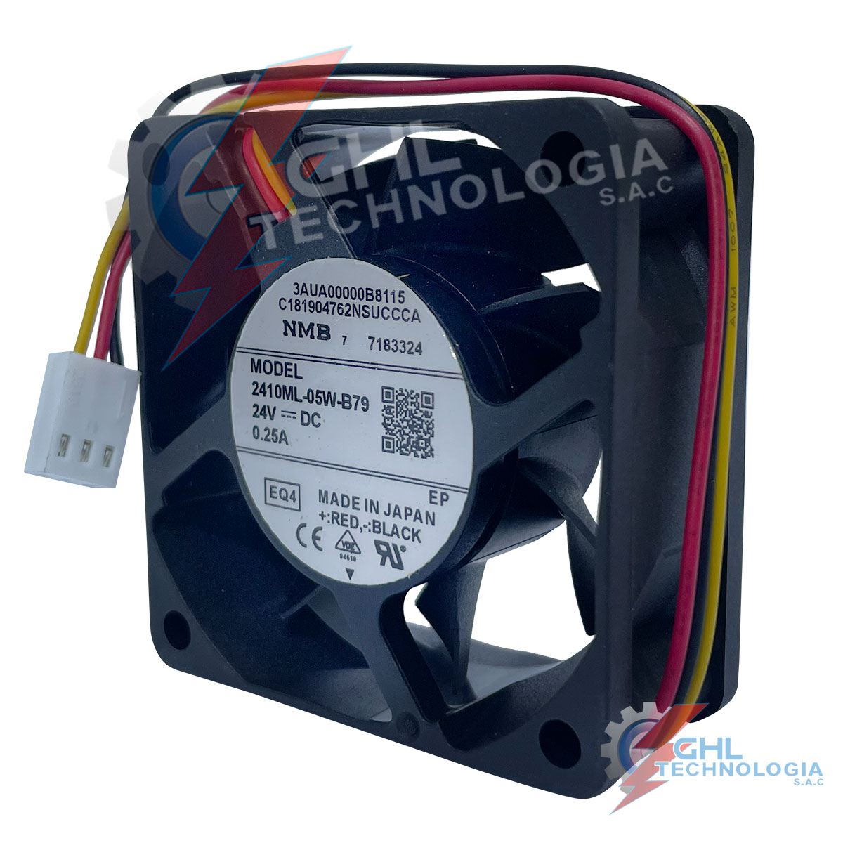 VENTILADOR 24VDC 0.25A 3 HILOS 60X60X25MM NMB 2410ML-05W-B79 (EQ4) 2 Ventilador NMB 2410ML-05W-B79 EQ3
