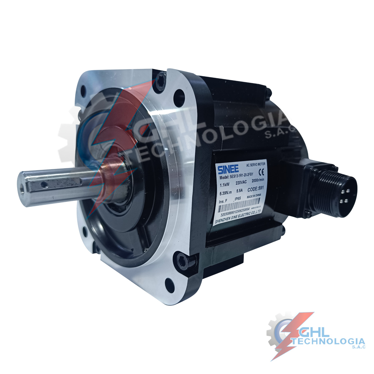 KIT SERVOMECANISMO SINEE 220VAC 5.39Nm 1.1KW 2000RPM 3 motor sinee SES13-1R1-20-2FBY