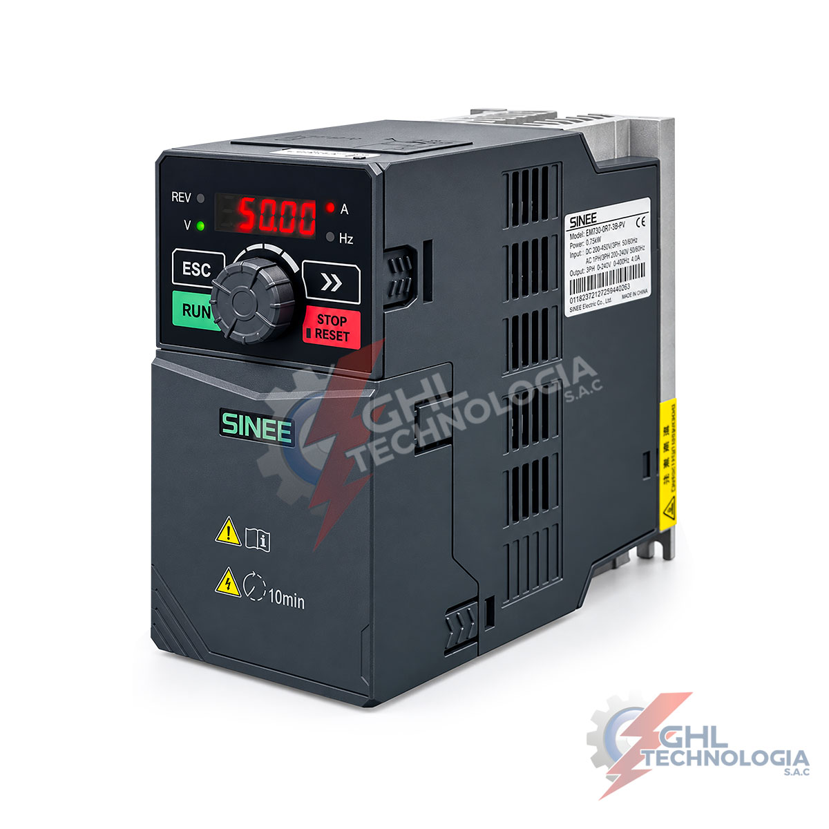 Variador solar para bomba 0.4KW Corriente 5.6 A. Alimentación 220-240 VAC/200-400VDC - SINEE EM730-0R4-2B-PVO 1 variador solar sinee EM730-0R4-2B-PVO 0.4kw